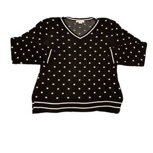 Black & White Polkadot Sweater Large